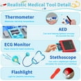 thumbnail image 4 of Sunforu Doctor Pretend Playset for Toddlers with Cart, Costume and Stethoscope, Role Play Medical Toy for Girls Boys 3,4,5,6 Birthday Gifts, 4 of 9