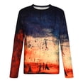 thumbnail image 3 of ICHUANYI Clearance Men's Long Sleeve Round Neck Print Color Fashion Casual T-Shirt Long Sleeve Top(Orange, L) Ichuanyi Ichuanyi, 3 of 7