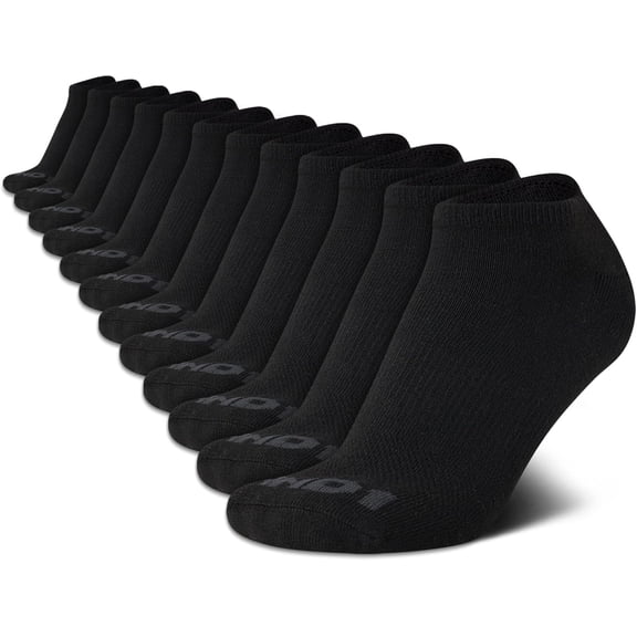 AND1 Men's Low Cut Socks - 12 Pack Performance Stretch Athletic Compression Socks for Men - Sports No Show Socks (6-12.5)