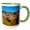 Green/White, variant on 3drose, South Dakota, Wall, Badlands National Park, North American Bison, 11oz Two-tone Red Mug