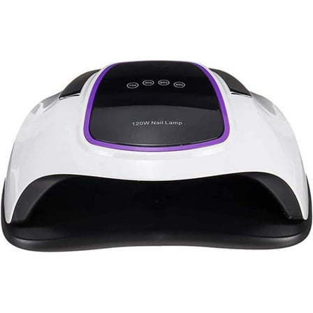 UV Gel Nail Lamp 120W LED Nail Light Fast Nail Dryer for Gel Polish Curing with 4 Timers Portable Handle Large Space Automatic Sensor