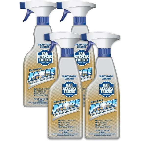 Bar Keepers Friend MORE Spray Foam 25.4 oz Multipurpose Spray Cleanser and Rust Stain Remover For Use on Countertops, Sinks, Bathtubs, Showers, Fixtures, Tile, and More 4