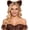 A-dark Brown, variant on Texture Leopard Padded Ears Headband