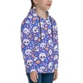 thumbnail image 3 of Uemuo flower Skull cartoon Pattern Hooded Sweatshirt for Youth Pullover with Kangaroo Pocket Trendy youth sweatshirt Casual Hoodie for Boys and Girls-X-Large, 3 of 6