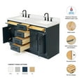 thumbnail image 2 of Ariel Hepburn 61 In. Double Rectangle Sink Vanity With White Quartz Countertop In Midnight Blue, 2 of 9