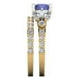 thumbnail image 3 of Clara Pucci 14K Yellow/White Gold Round Cut 1.5Ct Simulated Tanzanite Engagement Ring + Matching Band - Luxury Box Included, 3 of 7