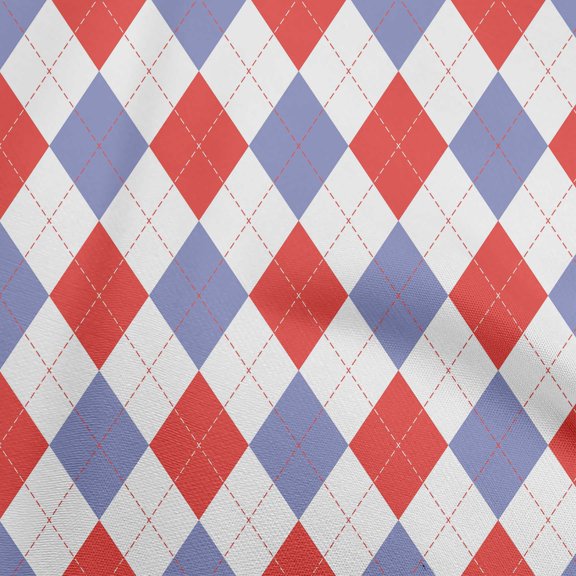 oneOone Rayon Red Fabric Check Argyle Sewing Craft Projects Fabric Prints By Yard 56 Inch Wide