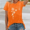 thumbnail image 2 of Women Summer Tops Women's Fashion Print Top Loose Crew Neck T Shirt Workout Shirts Women Fit V Neck Ladies Tee Shirt Camping Novelty Items 3x Short Sleeve Tops Sheer Athletic Wear Sky for Orange 3XL, 2 of 4