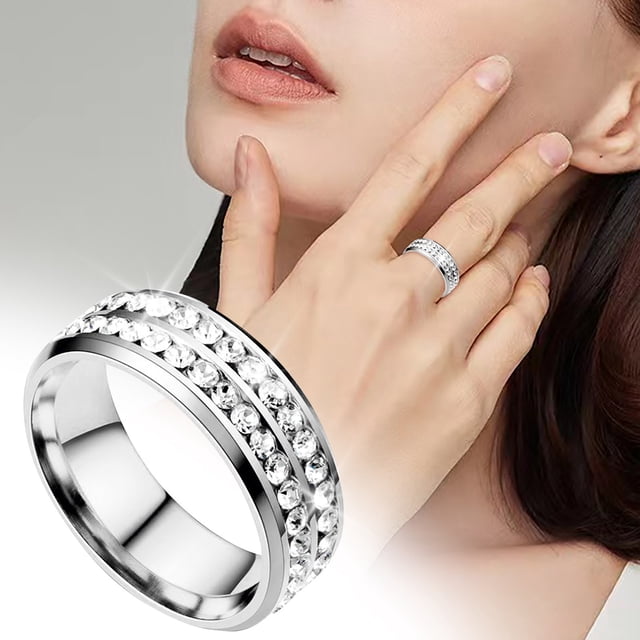 Bague Double en Acier Inoxydable Style Coréen pour Couples - Design Moderne Élégant pour Toute Occasion