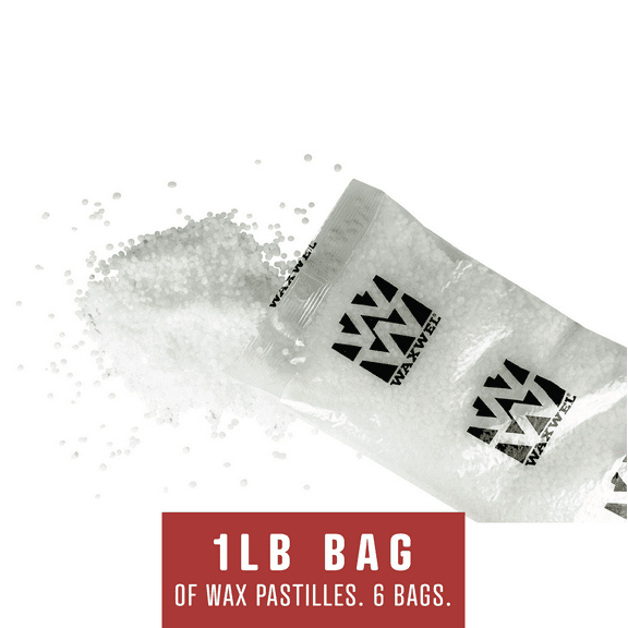 WaxWel Unscented Paraffin Wax Bath Beads, Professional Home and Spa Soothing Moisturizing Therapy Warmer Refill Pellets, 6 Bags of Pastilles, 1 Pound Each, Fragrance-Free