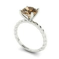 thumbnail image 2 of 2 ctw Solitaire Anniversary Ring for Women | Round Cut Simulated Champagne Diamond | Hyperallergenic Solid 18K White Gold, 2 of 5
