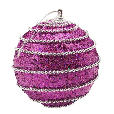 

Eastshop 8cm Christmas Ball Colorful Bead Chain New Year Decor Gift Xmas Tree Golden Color Powder Chain Ball Pendant Ornament for Party