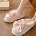 thumbnail image 4 of Bow Buckles Slippers for Women Arch Support Moccasin Winter Shoes Ladies Indoor Warm Plush Bedroom Shoes with Faux Fur Lining Cozy Anti-Skid Rubber Sole for Ladies, 4 of 6