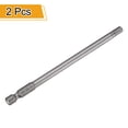 thumbnail image 3 of Uxcell 2pcs H5.0 Hex Head Drill Bit Wrench 5mm Metric Flat Tip 1/4" Hex Shank 150mm (6") Long Magnetic Hexagonal Screw Driver Socket Screwdriver Bits, 3 of 7