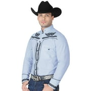MEN'S SHIRT CHARRA EMBROIDERED CHARRO STYLE, CAMISA CHARRA DE HOMBRE CON BOTON HUESO