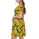 thumbnail image 2 of Easygdp Orange Lemon para Vestido Transpirable de Mujer, Vestido Suelto de Manga Corta con Pliegues y Bolsillos para el Verano, 2 of 6