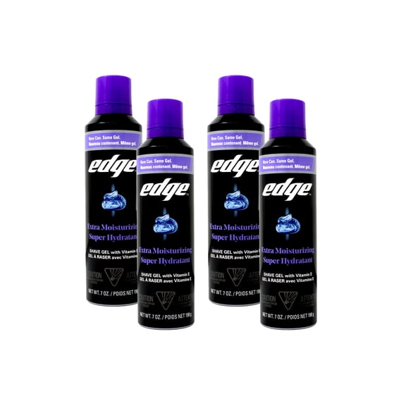 4 Pack - Edge Extra Moisturizing Shave Gel with Vitamin E, Shave Gel For Men That Moisturizes, Protects and Soothes To Help Reduce Skin Irritation, 7 oz