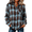 Blue, variant on Womens Shirts Long Sleeve Button Down Classic Plaid Tops Lightweight Loose Fit Blouse Business Casual Fashion Fall Shirt Jacket Light Gray L