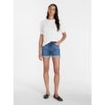 thumbnail image 3 of Time and Tru Women's Mid Rise Roll Cuff Denim Shorts, 4" Inseam, Sizes 0-20, 3 of 6