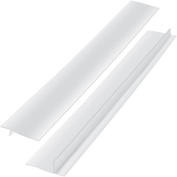 MSDADA 2 Pcs Silicone Stove Counter Gap Cover, Kitchen Counter Gap Anti-Slip Filler for Seals Spills Between Counter, Stovetop, Oven, Washing Machine (21 Inches, White）