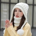 thumbnail image 2 of Gorro de invierno para mujer, conjunto de bufanda circular peruana, orejeras de esquí, 2 of 5