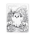 thumbnail image 2 of Byndra Halloween DIY Coloring Blanket, Large Throw Blanket with Spooky Ghost Pumpkin Pattern and Classic Style, Art Activity for Kids, Adults, Home, Party, Sleepover, Gift, 2 of 7