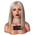 thumbnail image 6 of Teissuly Women's Fashion Wig Gold Synthetic Hair short Wigs straight Wig, 6 of 6