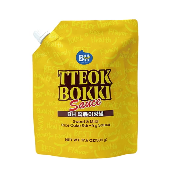 BH Food Care Tteokbokki Sauce, Sweet and Mild Korean Rice Cake Stir-Fry Sauce, 17.6 oz