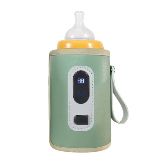 XIRQI Portable Bottle Warmer for Travel, Constant Temperature Baby Milk Heater, Universal Fit, Easy Clean Infant Feeding Accessory, Green