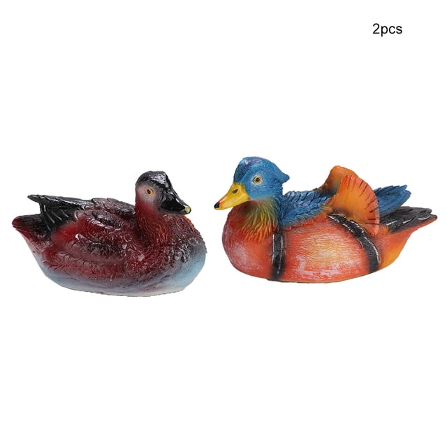 Decoración simulada, 2 piezas de resina de pato de agua simulada, adornos para exteriores, características líderes en su clase