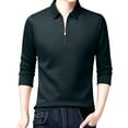 thumbnail image 2 of Polo Shorts for Men Long Sleeve Quarter Zip Tees Shirt Lightweight Green Men Shirts, 2 of 5