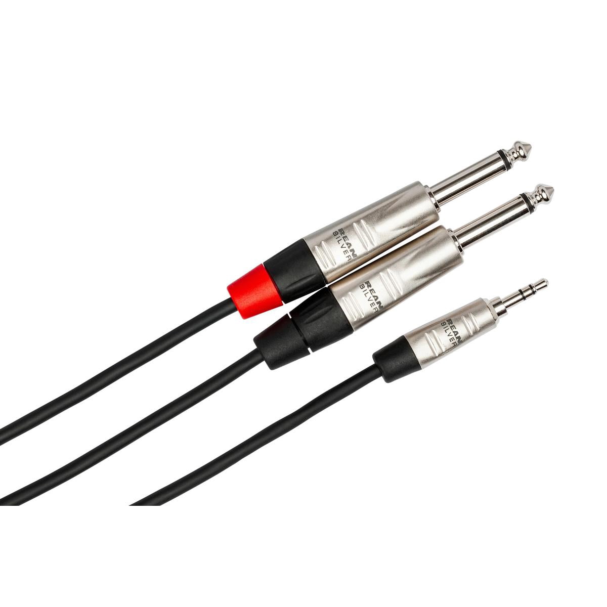 Hosa Technology Pro 6' Stereo Breakout, REAN 3.5mm TRS to Dual 1/4" TS