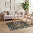 thumbnail image 3 of ODIKA 4'x6' Washable Area Rug Dining Under Traditional Concentric Motif Geometric Transitional for Home Office, Desk, Non-Slip Chair-Friendly, Flatwoven, 3 of 7