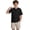 Black, variant on Cethrio Boys T Shirts, Crew Neck Summer Buttons Casual Short Sleeve Shirts Gray Size 14-16