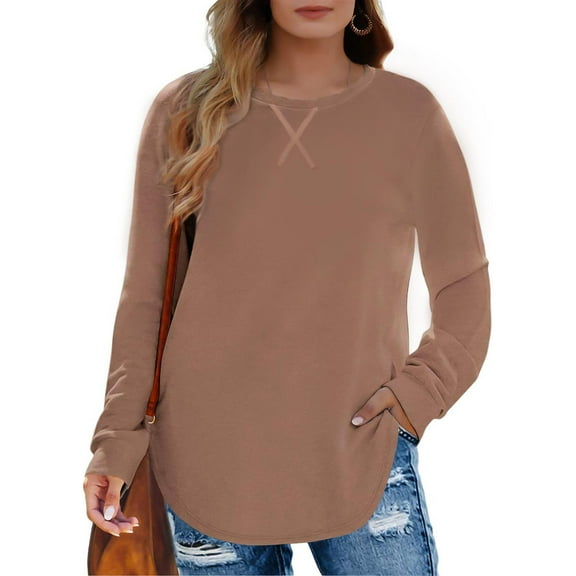 Fantaslook Plus Size Sweatshirts for Women Crewneck Casual Tunic Tops Long Sleeve Shirts