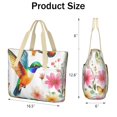 thumbnail image 3 of Tote Bag for Women - Hummingbird with Butterflies and Flowers Shoulder Bag - Large Utility Work Duffle Bag with Zipper Handbag for Travel, Work, Sprots, 3 of 5