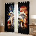 thumbnail image 2 of Manfei Bald Eagle Usa Flag Blackout Curtains Set of 2 (52x84 Each),Black Gold Curtain, 2 of 7