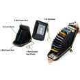 thumbnail image 3 of Women Genuine Leather ID Case Card Holder with Key Chain. 12 Credit Card Vertical Slots Fluorescent Minimalist Wallet Purse. RFID Blocking., 3 of 8