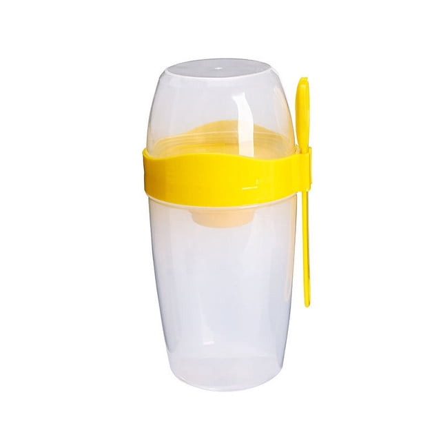 Oatmeal Cup, Yogurt Cup, Portable Vegetable Salad Light Food Double-layer Cup, Take-out Breakfast Cup, Milk Cup With Covered Spoon