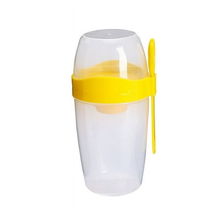 

Oatmeal Cup Yogurt Cup Portable Vegetable Salad Light Food Double-layer Cup Take-out Breakfast Cup Milk Cup With Covered Spoon Unique Gift