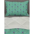 thumbnail image 3 of Floral Comforter & Sham Bedding Set, Rhythmic Oriental Flowers Tulips Ottoman Style Pattern, 3 pcs Duvet Set Microfiber Filling Quilt, 5 Sizes, Sea Green Purple, by Ambesonne, 3 of 4
