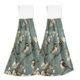 thumbnail image 2 of Sparrows Among Flowers 2 Pack 14''x18'' Hand Towels Soft Coral Fleece Quick Dry Hook and Loop for Kitchen Bathroom, 2 of 7