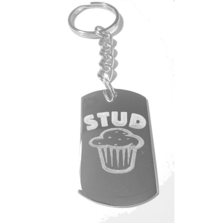 Picture Key - Stud Muffin Picture Funny Novelty Symbol Logo - Metal Ring Key Chain