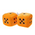 thumbnail image 1 of 1 Pair Auto Car Fuzzy Dice Dots Rear View Mirror Hanger Decoration Car Styling Interior Accessorie Orange, 1 of 5