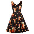 thumbnail image 2 of Vestido de Halloween para mujer Womens vintage fiesta de halloween calabaza de impresión sin mangas swing vestido delgado xl SG Magideal Vestido de Halloween para mujer, 2 of 7