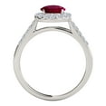 thumbnail image 3 of Mauli Jewels Engagement Rings for Women 1.20 Carat Halo Created Ruby And Diamond Engagement Ring 4 prong 14k White Gold, 3 of 6
