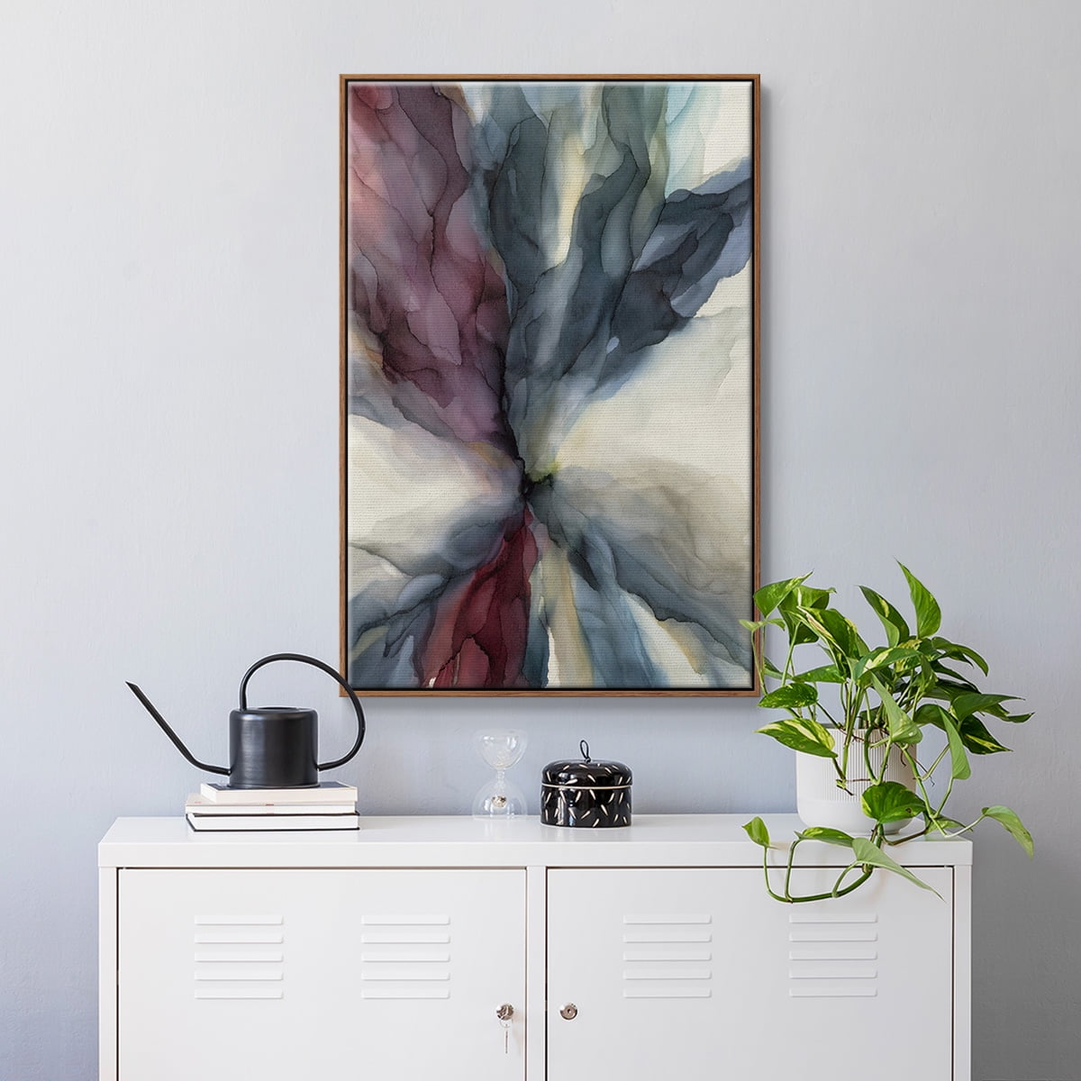 Untitled Framed Premium Gallery Wrapped Canvas - Ready to Hang - 17 x 25 - Walnut Floating Frame