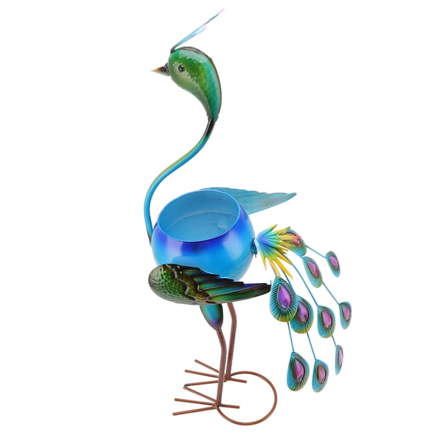 Animal Flower Pot, Iron Peacock Shape Durable Cute Peacock Plant Container for Backyards