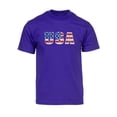 thumbnail image 1 of T-Shirt à Manches Courtes pour Hommes USA Flag Font - Violet - 3TG, 1 of 1