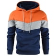 thumbnail image 1 of Sudadera con Capucha para Hombre Moda Suelta Cómoda Transpirable Bloqueo de Color Sudadera Deportiva Masculina para Correr Naranja XL, 1 of 5